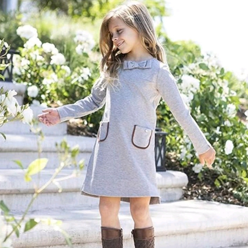 Hope & Henry quilted ponte riding dress, 18-24 month, grey
